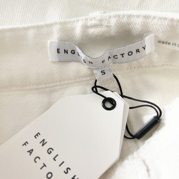 VICI Down Memory Lane Denim Mini Skirt White Small S - Picture 5 of 6